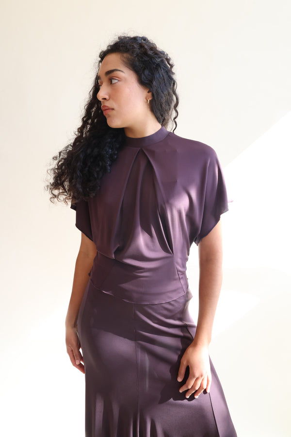 Oona Jersey Top Chocolate Plum