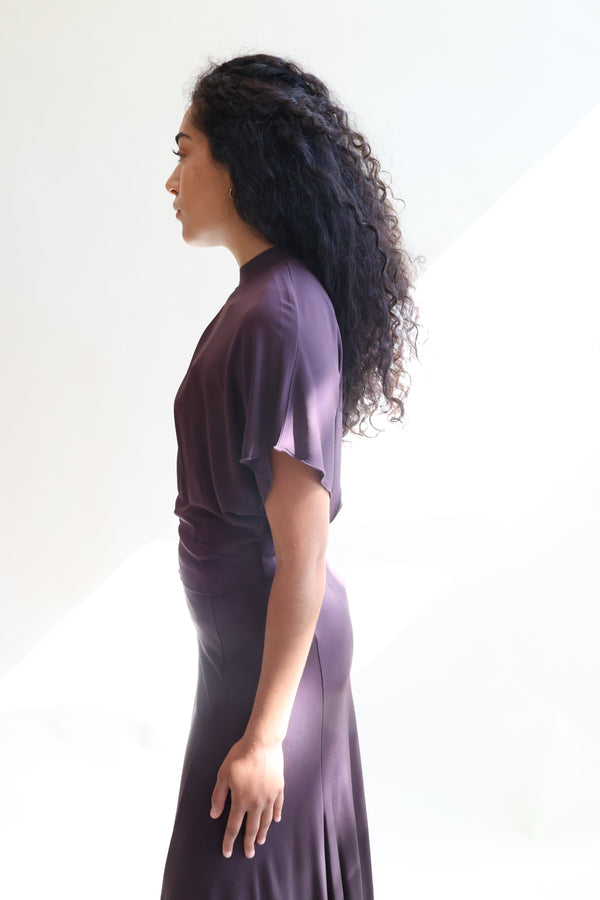 Oona Jersey Top Chocolate Plum