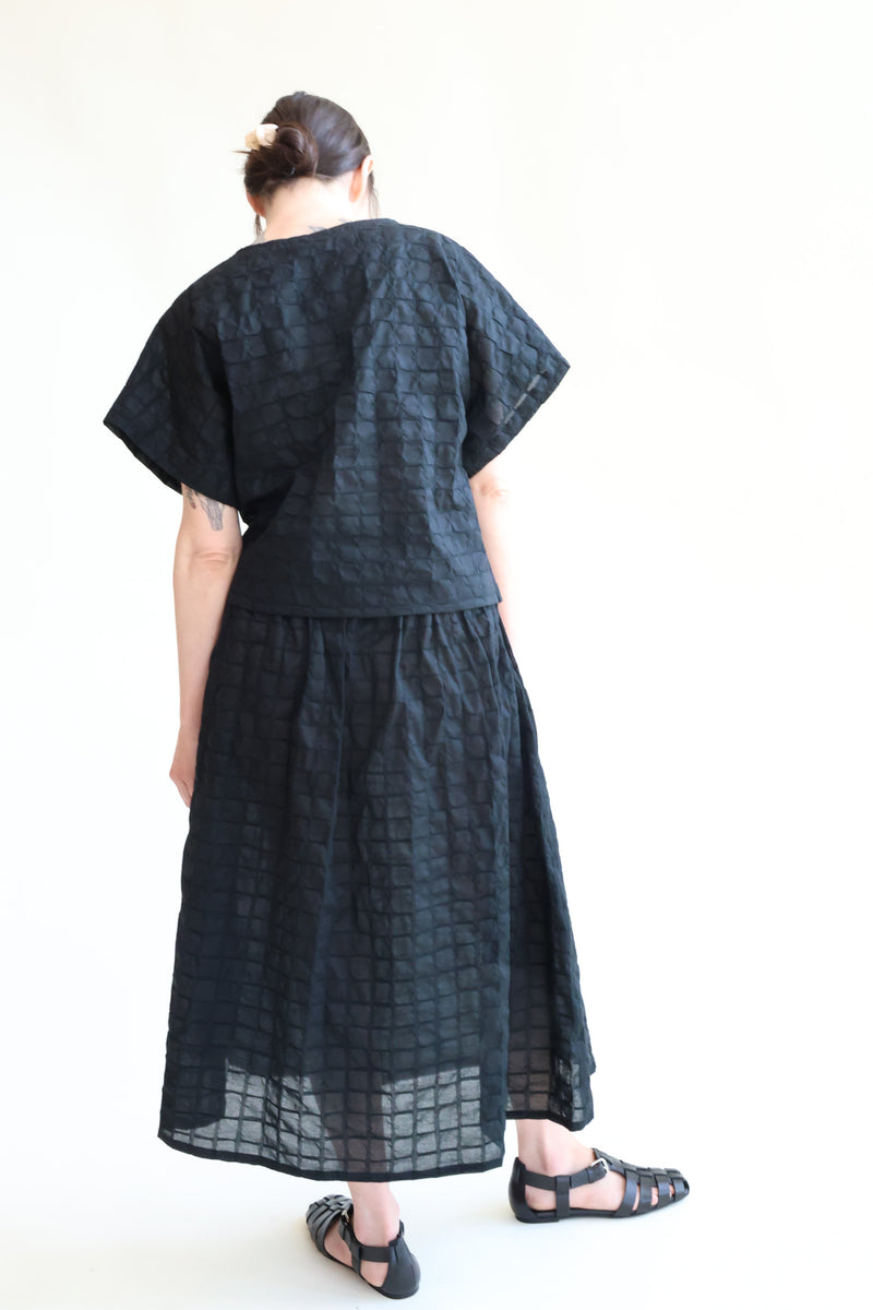 Ripple Finish Skirt Black