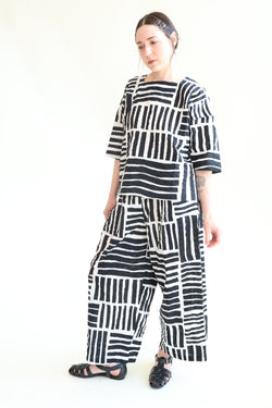 Wide Pants Black Print