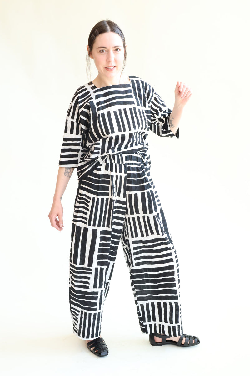Wide Pants Black Print