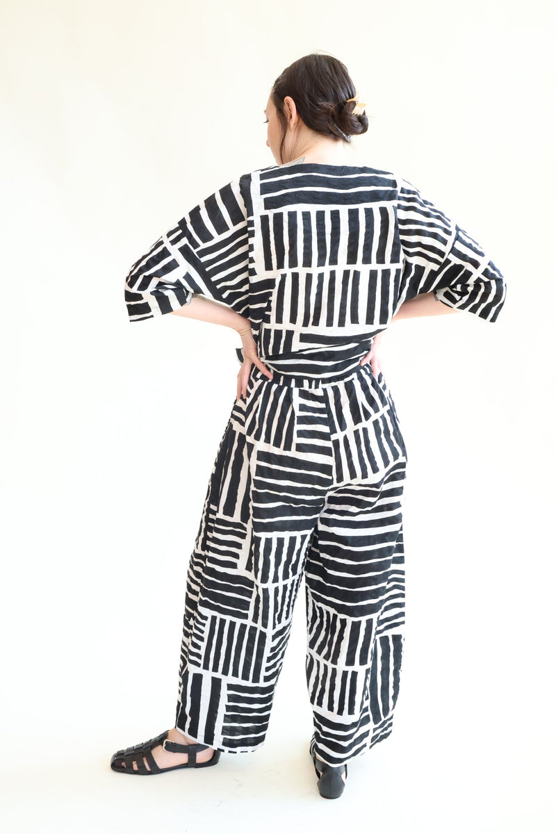Wide Pants Black Print