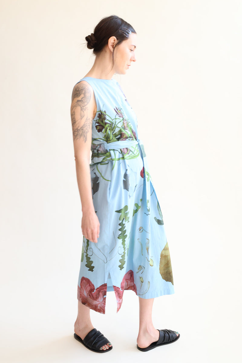 Summerdress Print N - Big Flowers Pale Blue