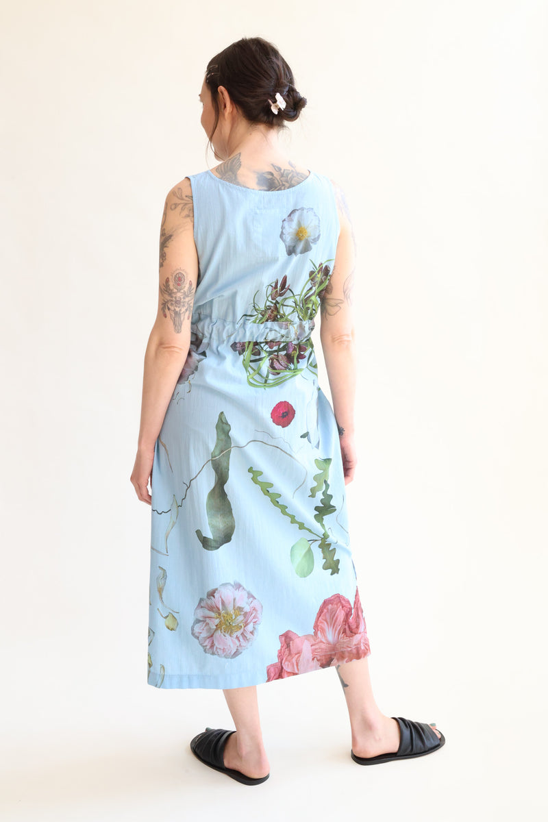 Summerdress Print N - Big Flowers Pale Blue
