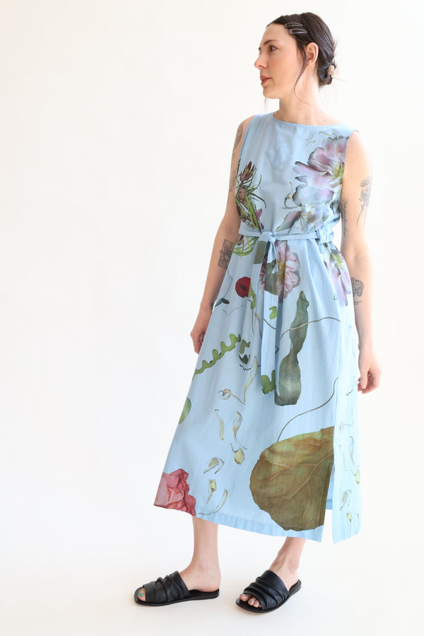 Summerdress Print N - Big Flowers Pale Blue