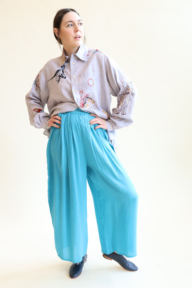 Wide Pant Garment Dye Swimming Pool