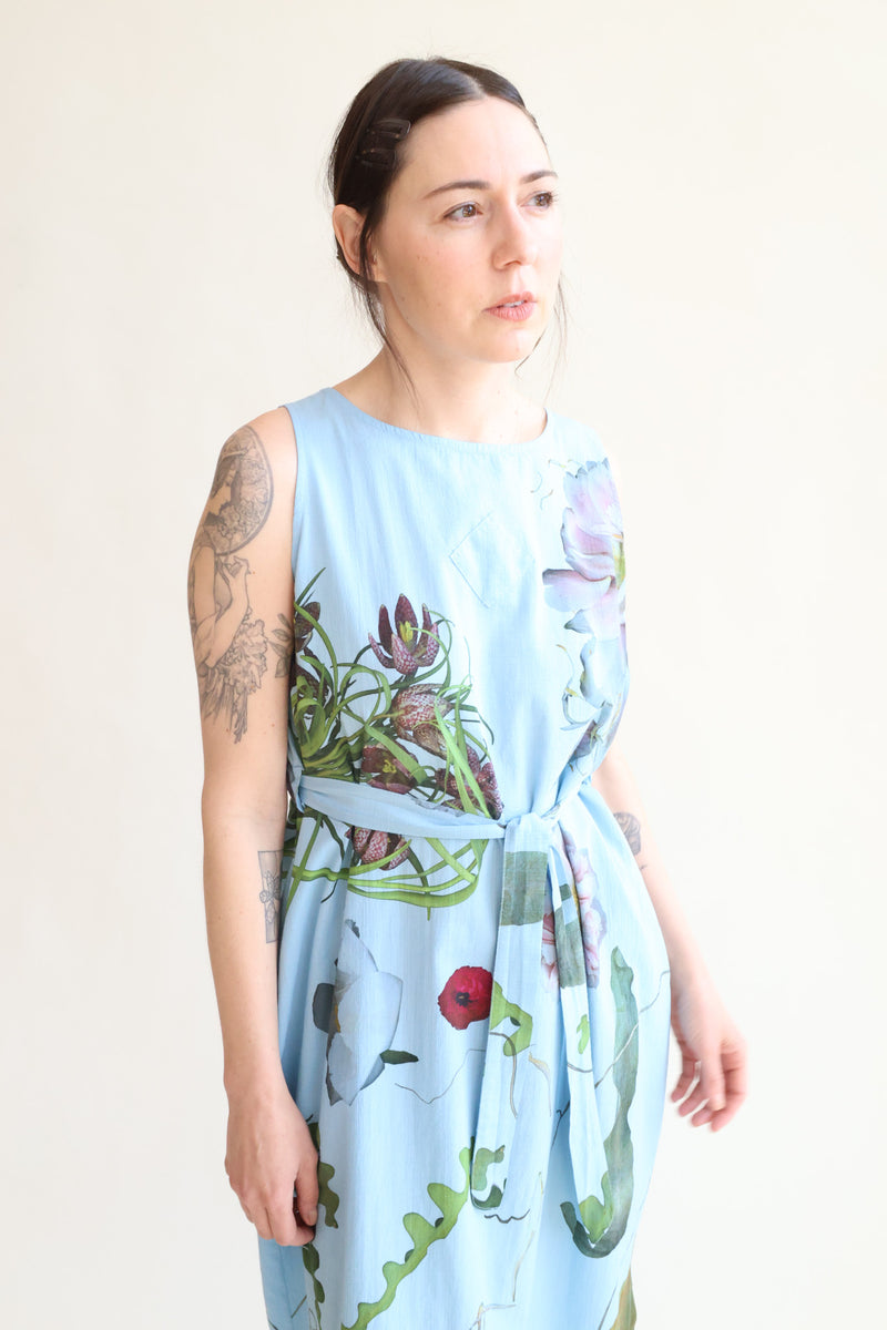 Summerdress Print N - Big Flowers Pale Blue
