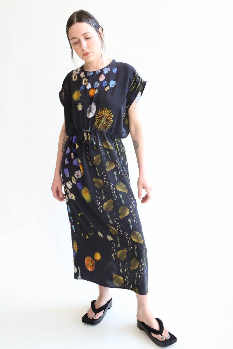 Simple Dress Print I - Flowers on Black