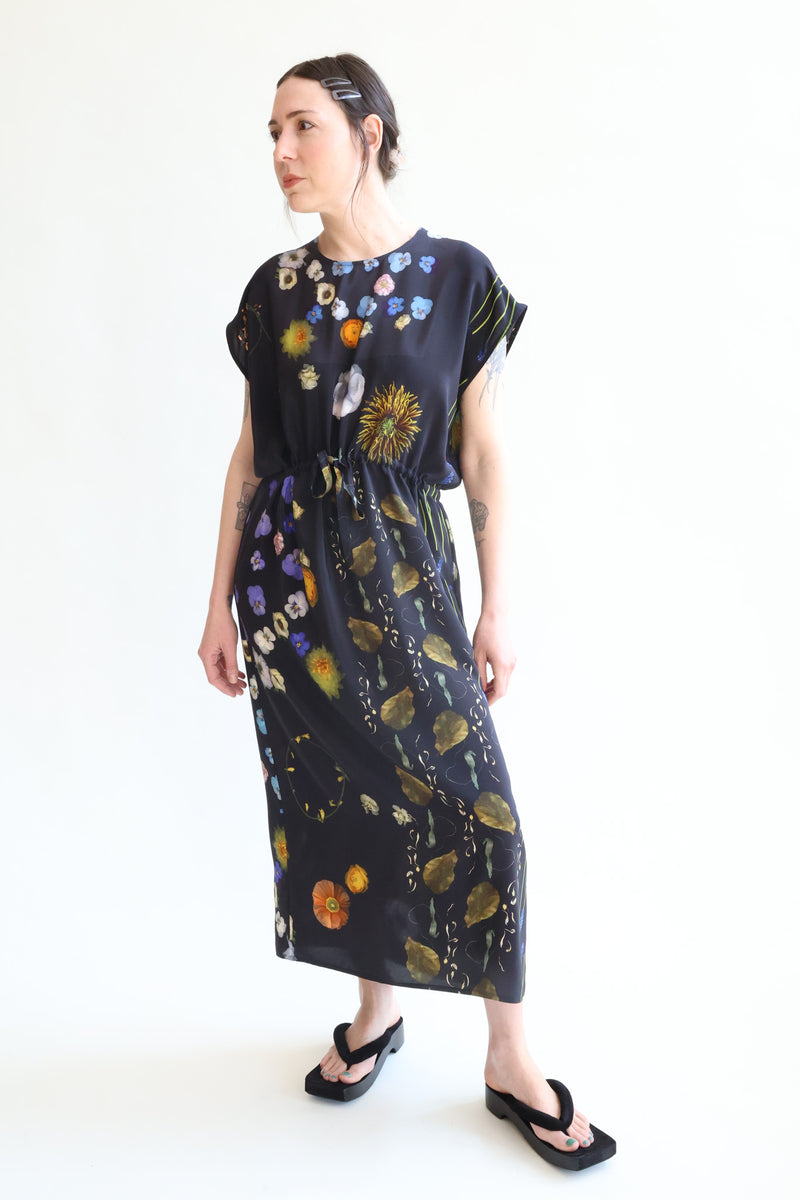Simple Dress Print I - Flowers on Black