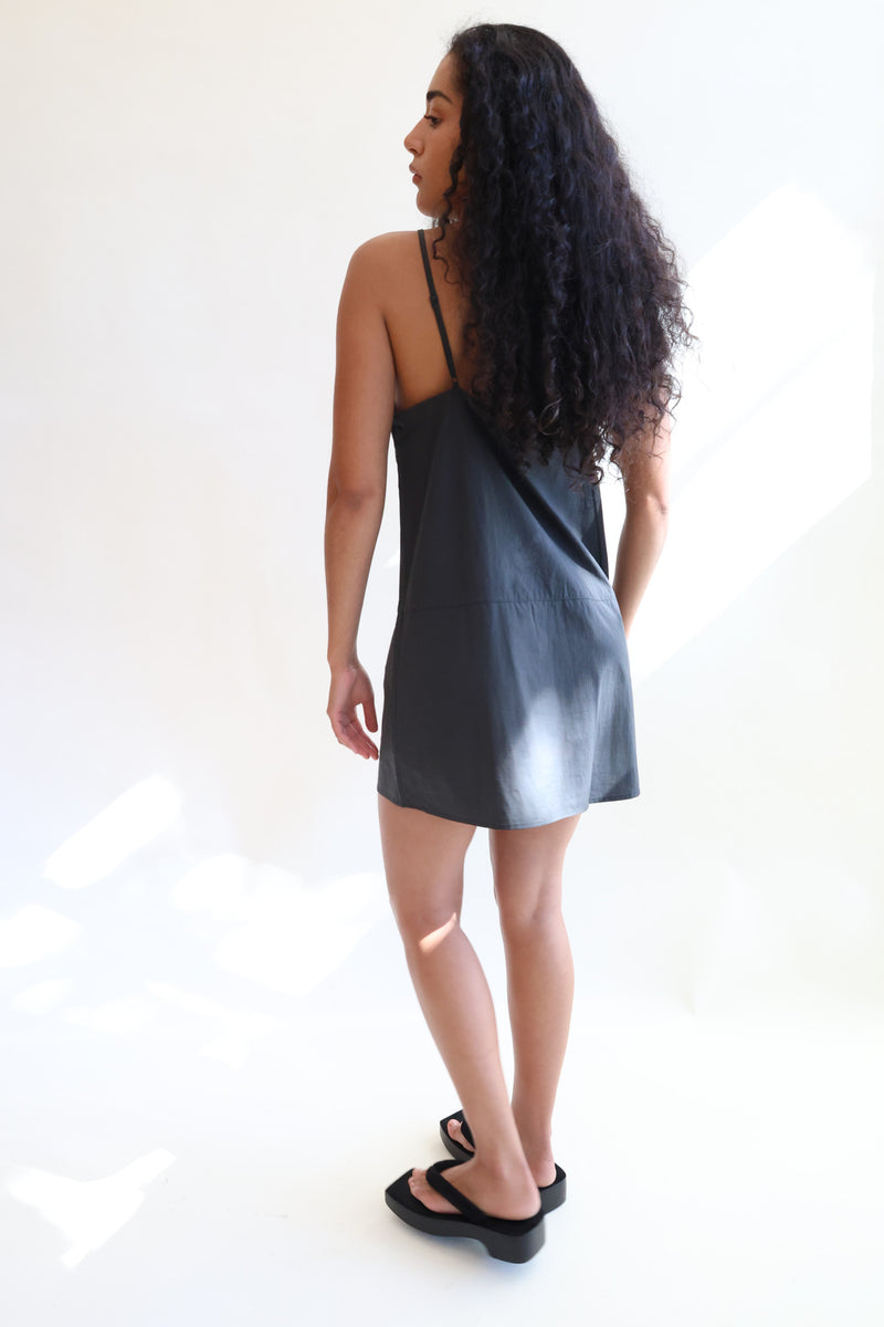 Seam Front Dress Black Stripe