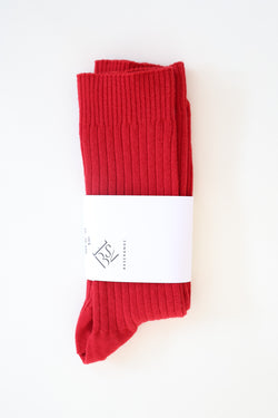 Rib Overankle Socks Team Red