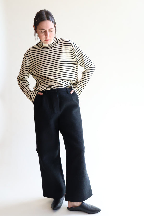 Boiled Wool Pant Black