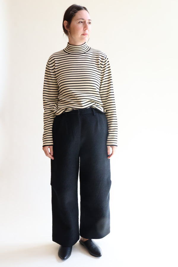 Boiled Wool Pant Black