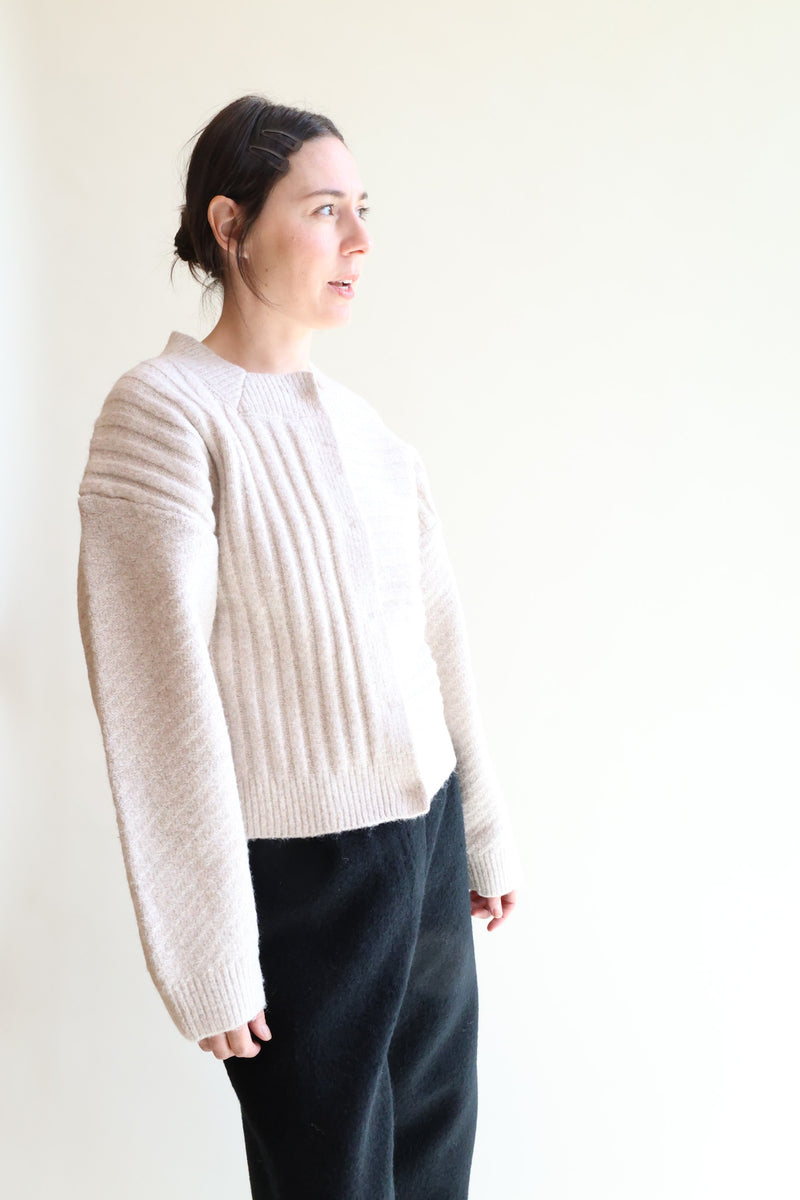 Oversized Square Cardigan Off-White