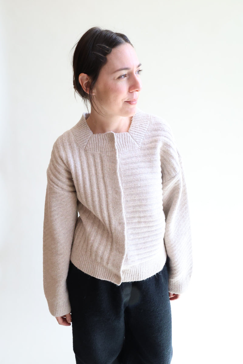 Oversized Square Cardigan Off-White