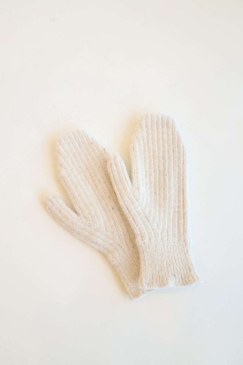 Rib Mitten Natural