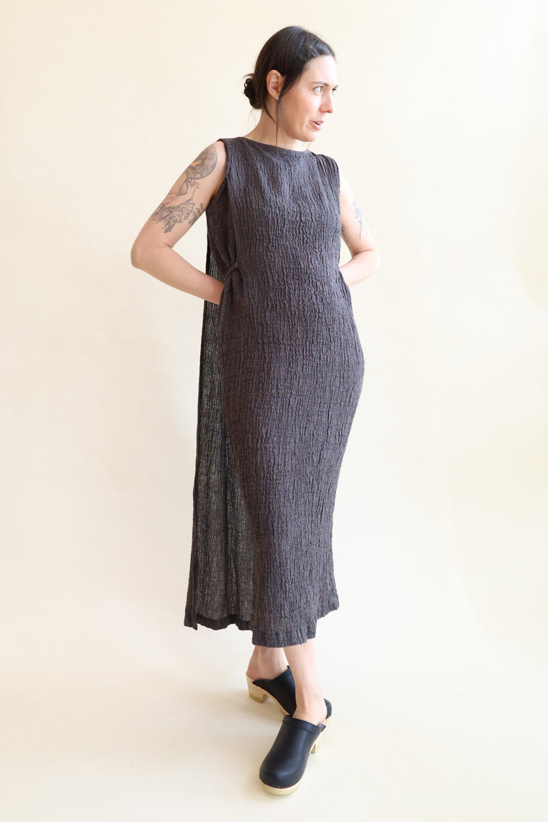 Obi Dress Grey Navy