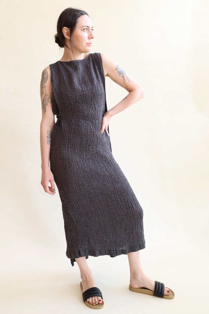 Obi Dress Grey Navy