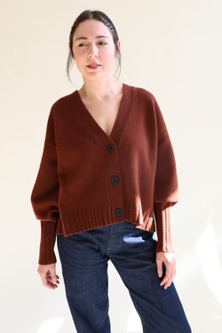 Balloon Sleeve Cardigan Cinnamon