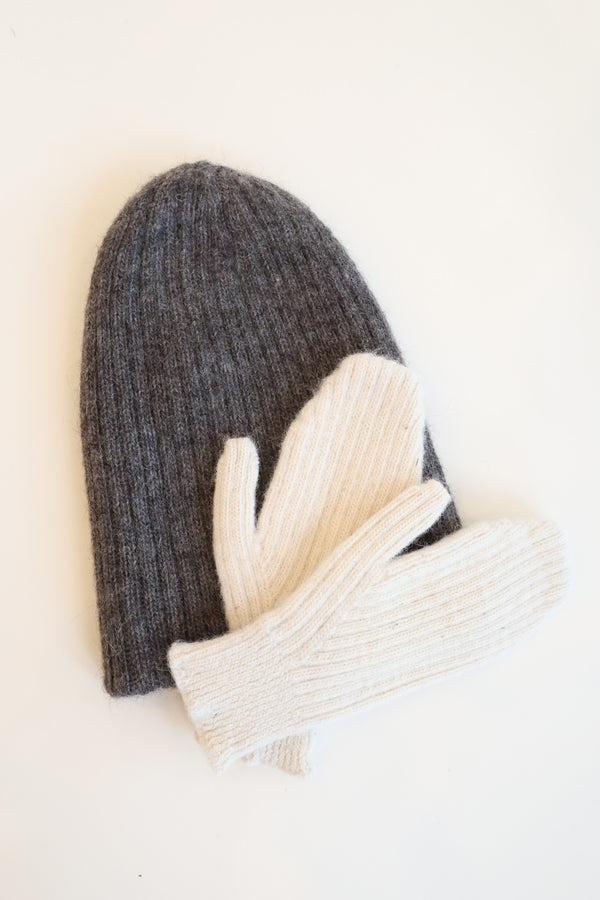 Rib Mitten Natural