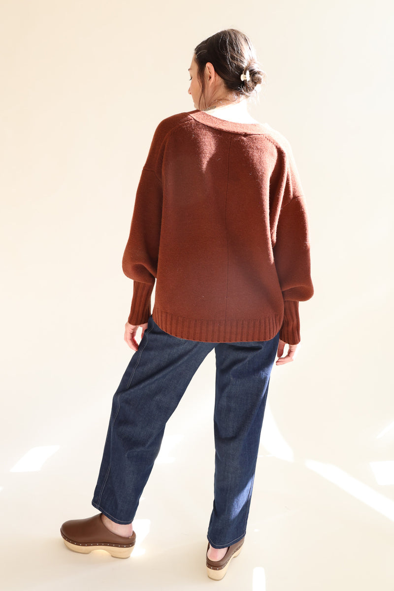 Balloon Sleeve Cardigan Cinnamon