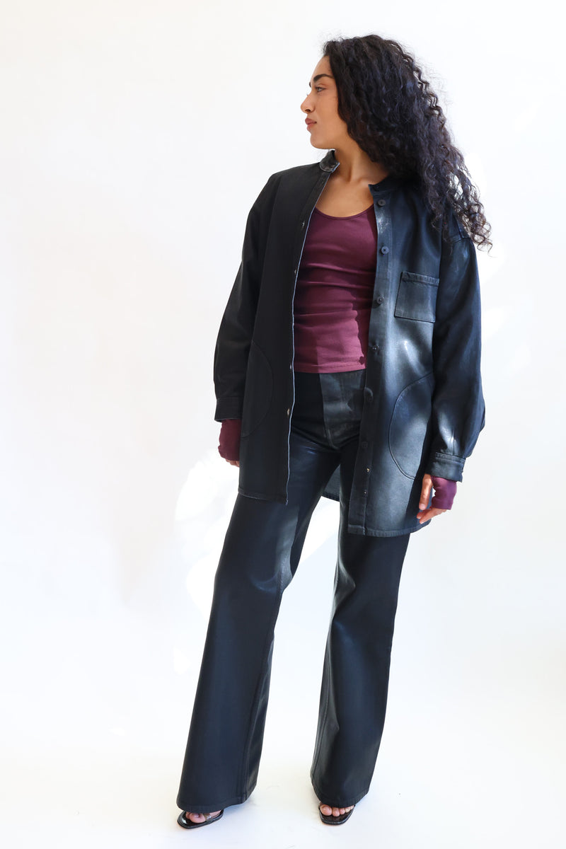 Band Collar Okuda Jacket Black Lacquer