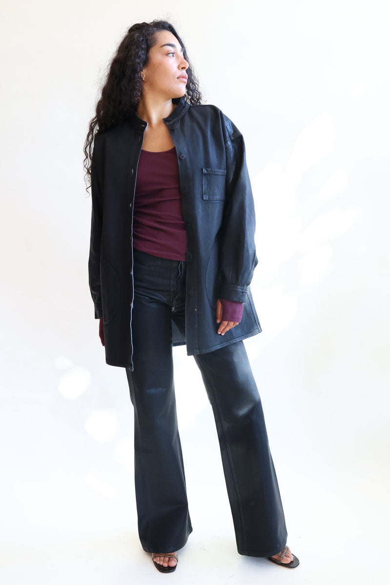 Band Collar Okuda Jacket Black Lacquer
