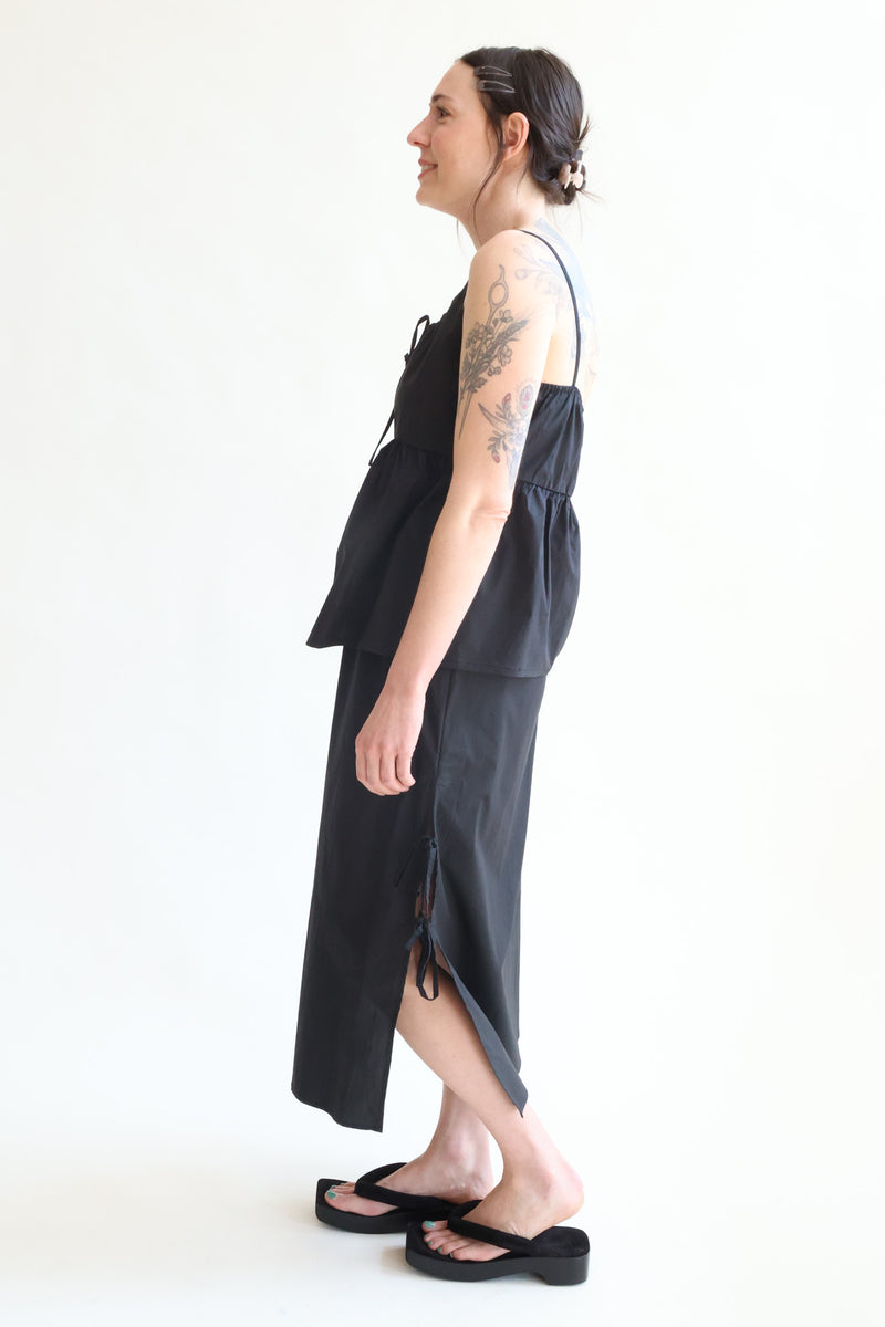 Split Tie Skirt Black