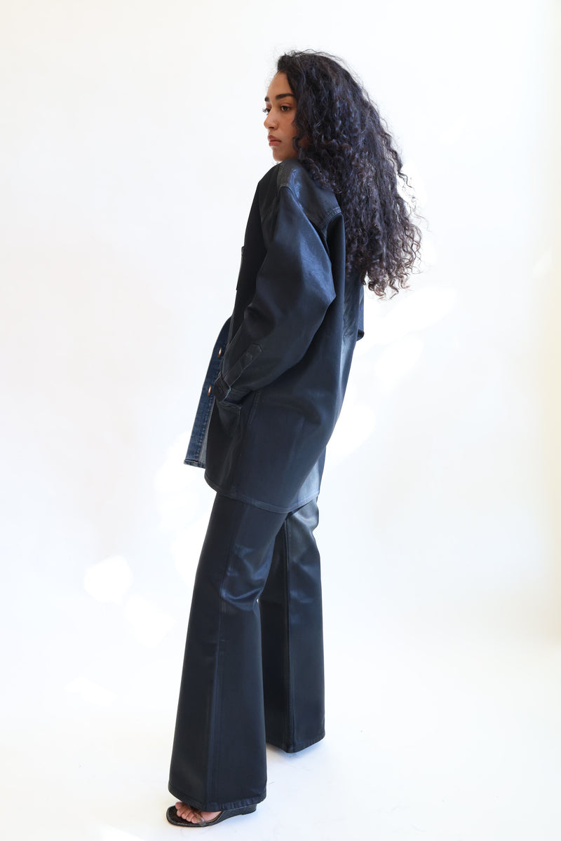 Band Collar Okuda Jacket Black Lacquer