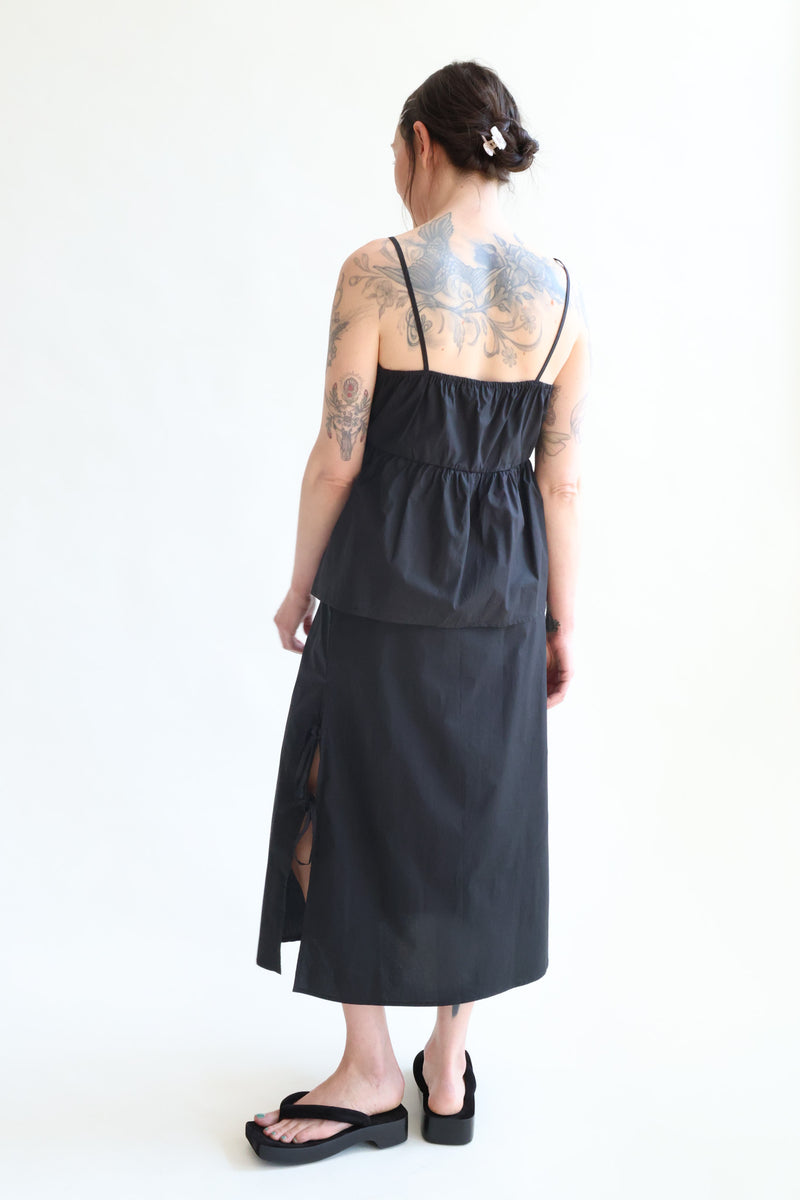 Split Tie Skirt Black