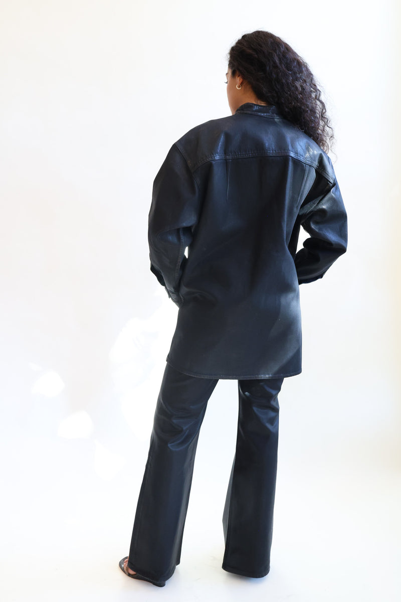 Band Collar Okuda Jacket Black Lacquer