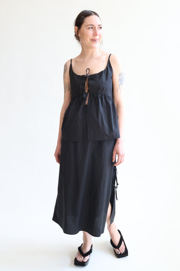 Split Tie Skirt Black