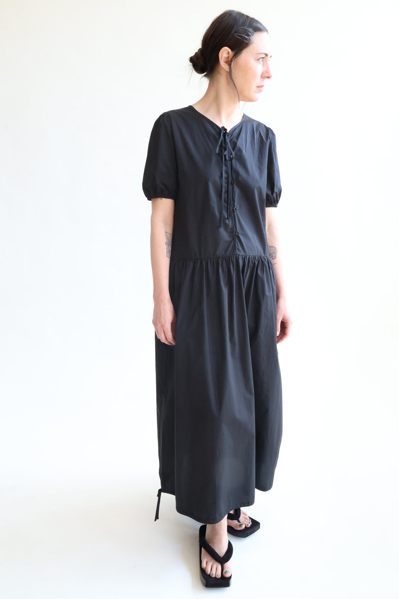 Draw Hem Dress Black