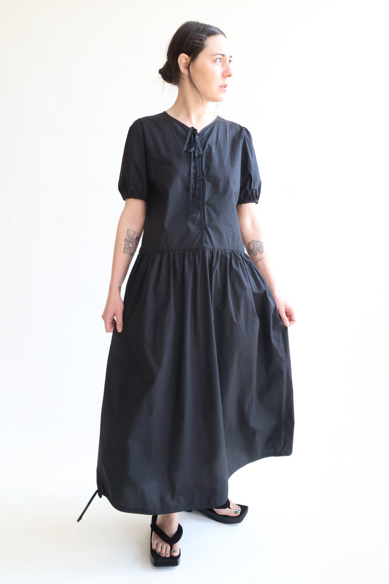 Draw Hem Dress Black