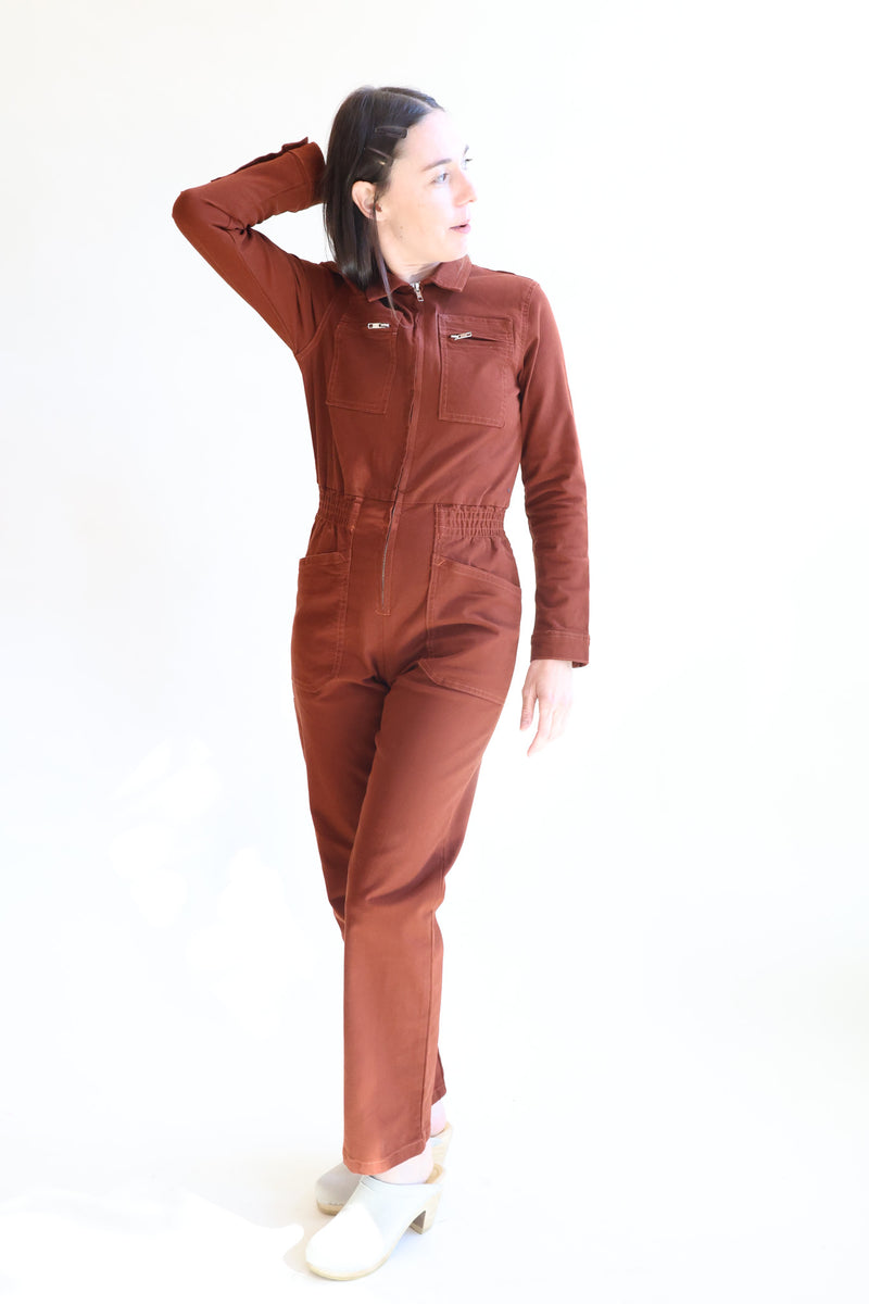 Danny Stretch Boilersuit Dark Rust