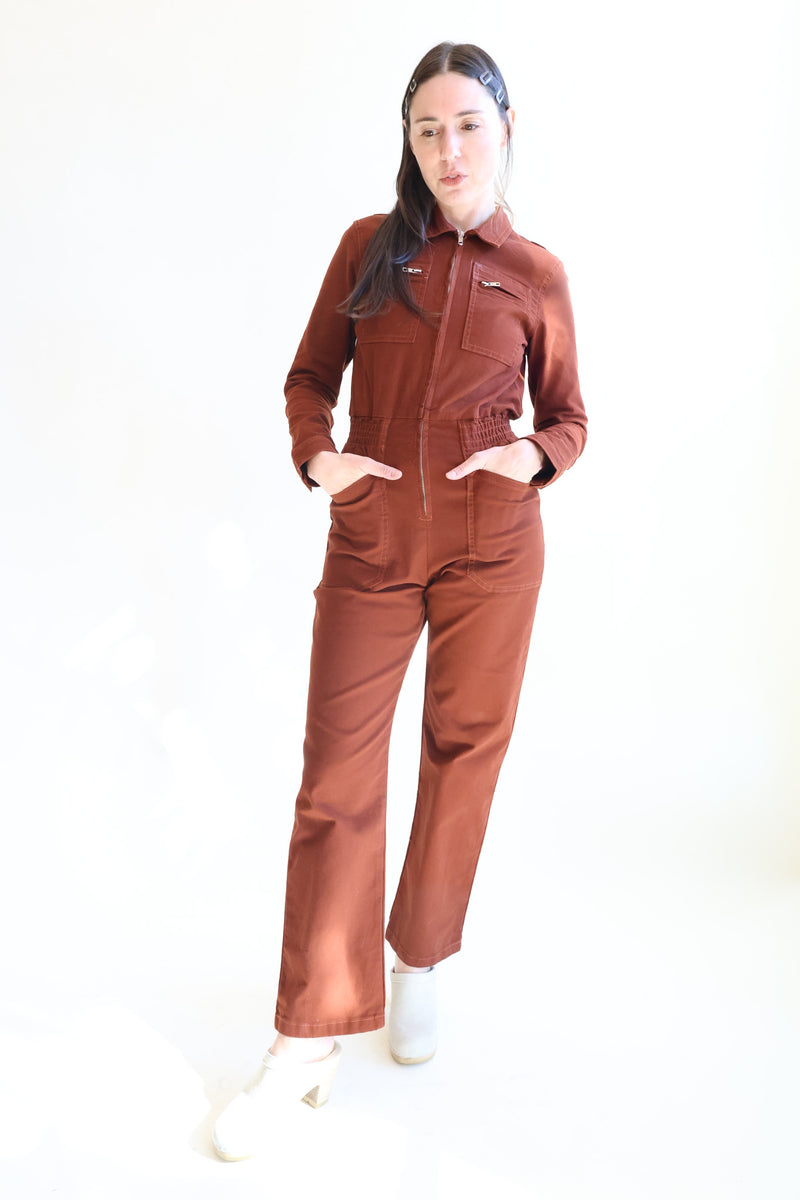 Danny Stretch Boilersuit Dark Rust
