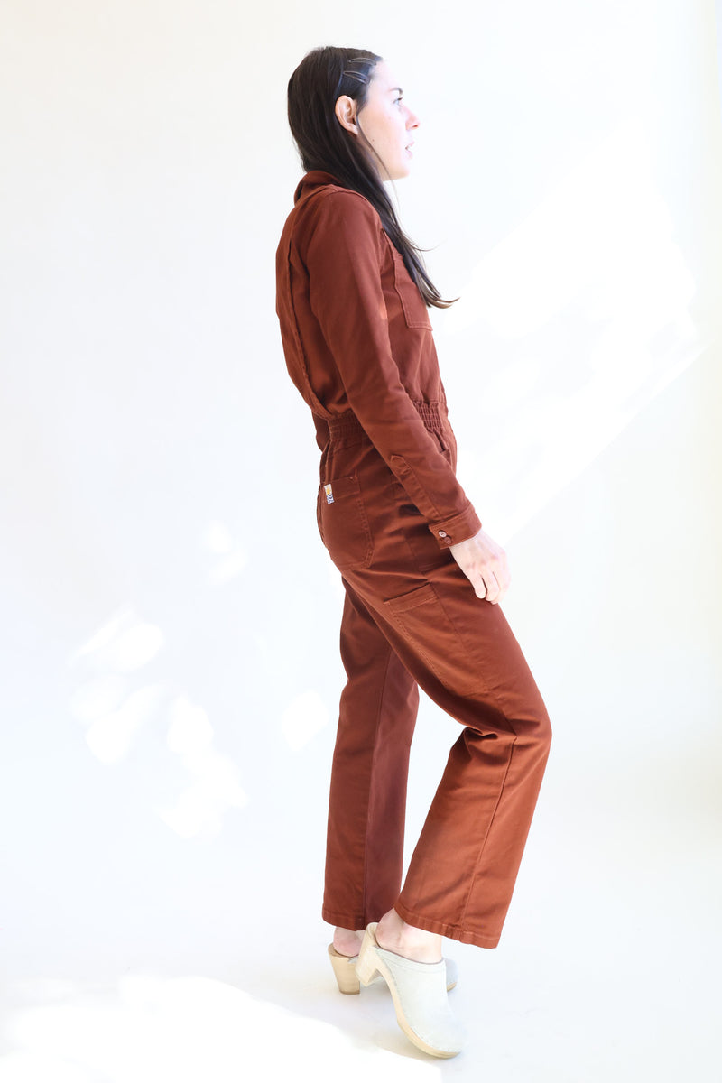 Danny Stretch Boilersuit Dark Rust