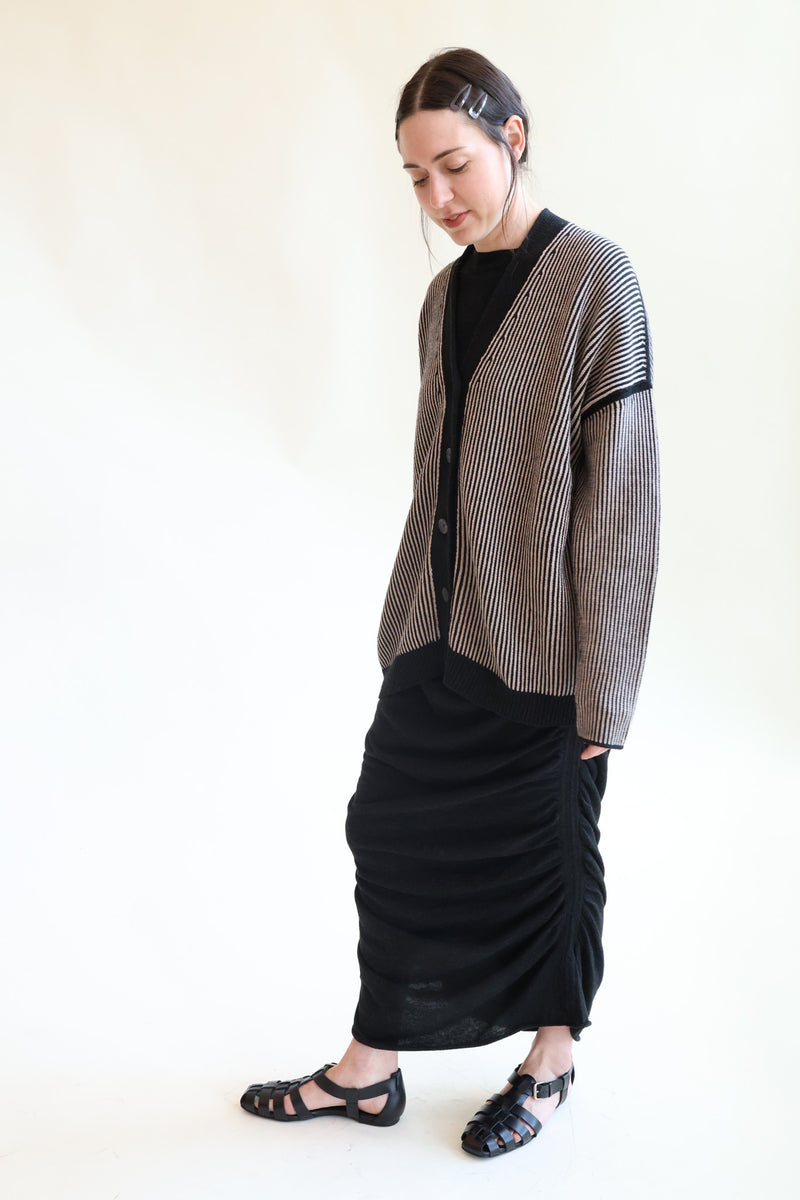 Linea Cardigan Black Melange and Sisial
