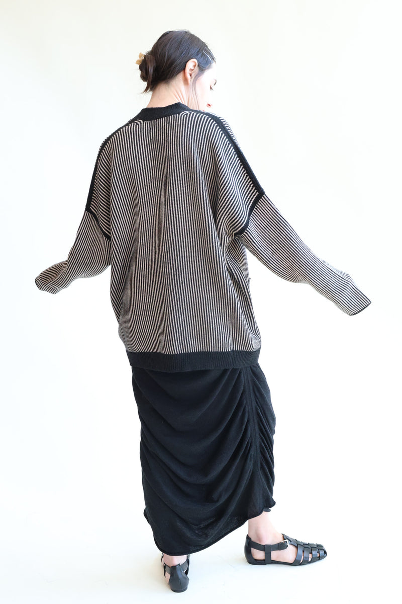 Linea Cardigan Black Melange and Sisial