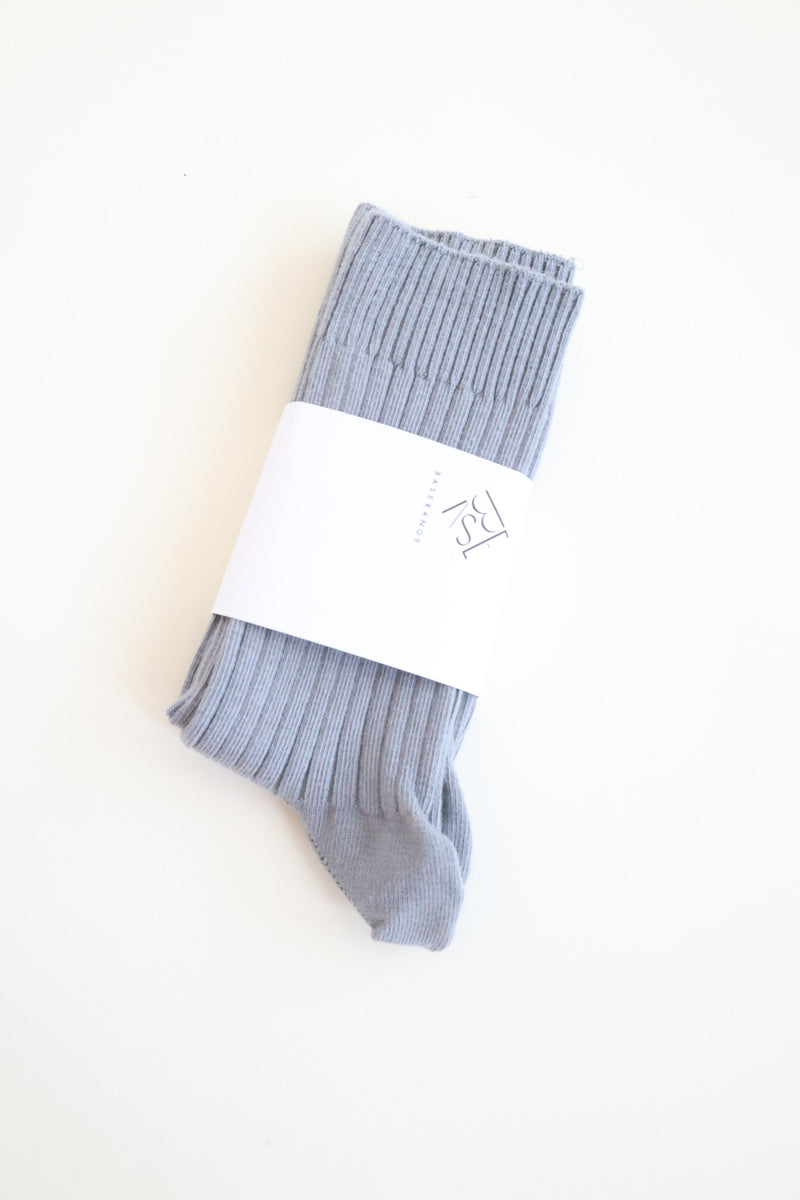Rib Overankle Socks Simon Grey