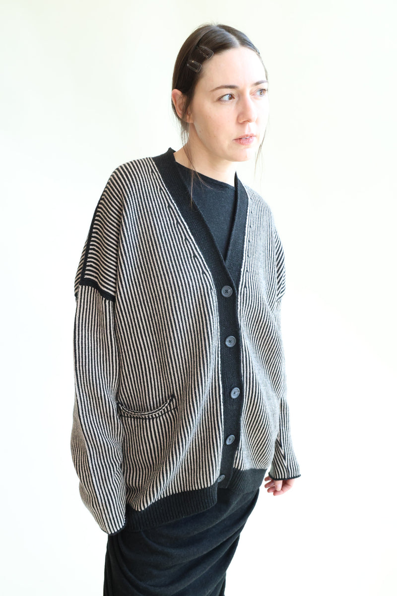 Linea Cardigan Black Melange and Sisial