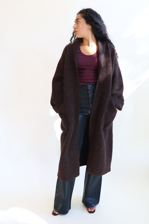 Double Face Long Coat Merlot