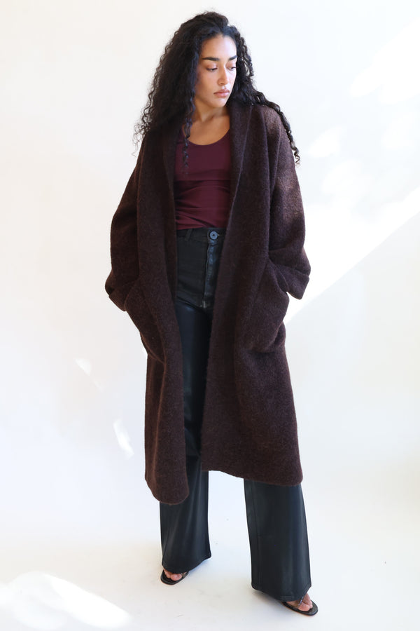 Double Face Long Coat Merlot