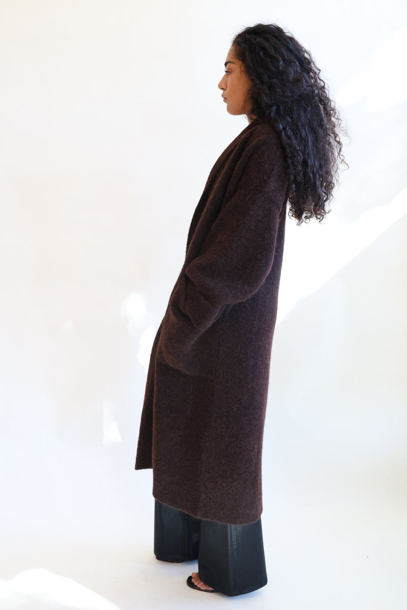 Double Face Long Coat Merlot