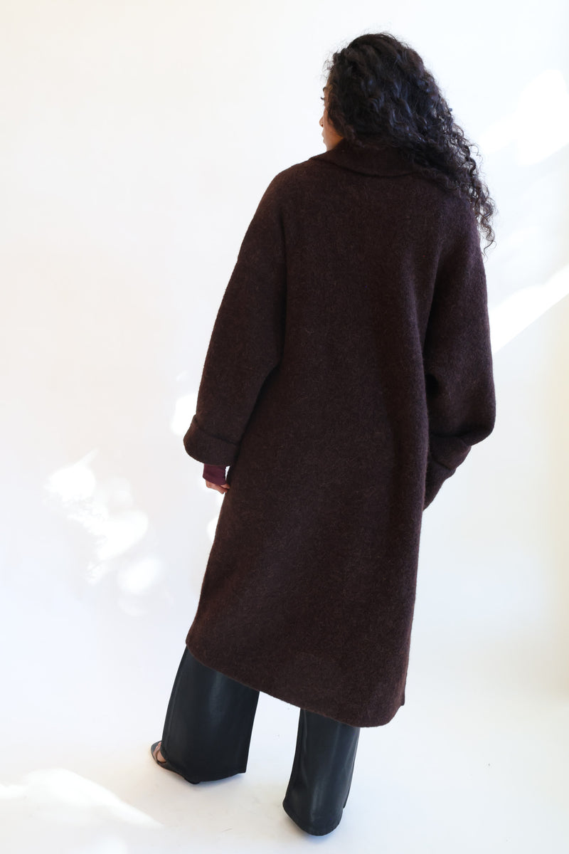 Double Face Long Coat Merlot