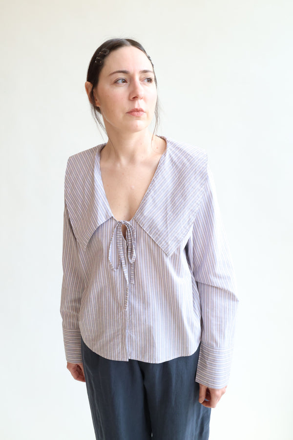Collared Tie Shirt Seas Stripe