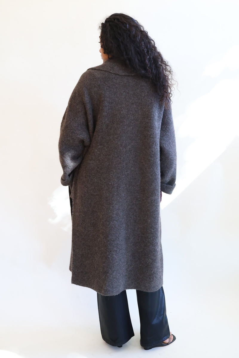 Double Face Long Coat Blackened