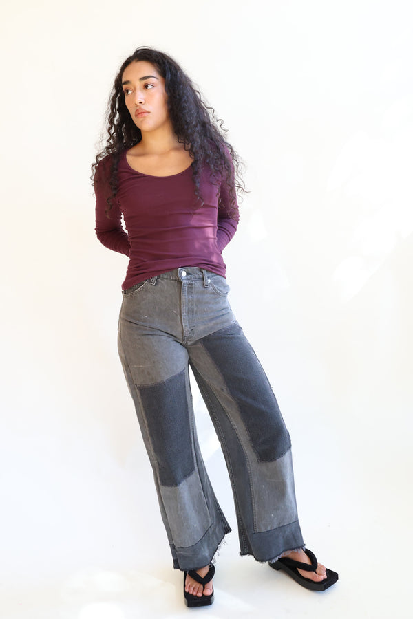 Reworked Vintage Culotte Jean Vintage Black