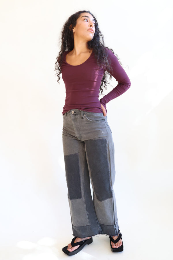 Reworked Vintage Culotte Jean Vintage Black