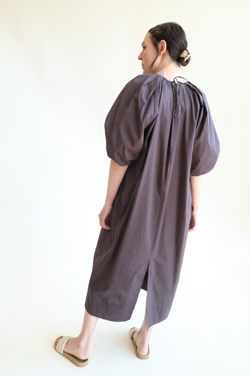 Tucked Cocoon Dress Chocolate